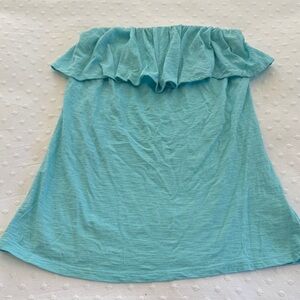 Lilly Pulitzer turquoise cotton strapless top medium
